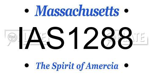IAS1288 Massachusetts License Plate