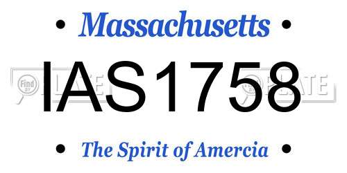 IAS1758 Massachusetts License Plate