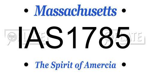 IAS1785 Massachusetts License Plate