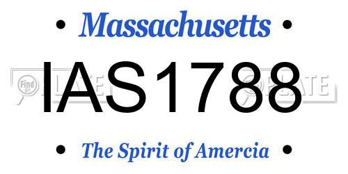 IAS1788 Massachusetts License Plate
