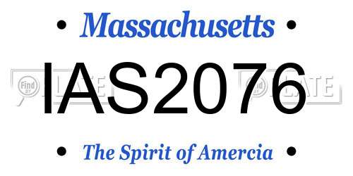 IAS2076 Massachusetts License Plate