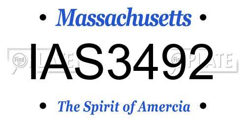IAS3492 Massachusetts License Plate