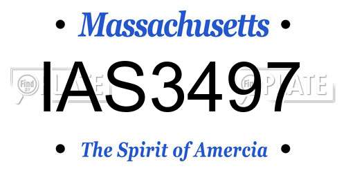 IAS3497 Massachusetts License Plate