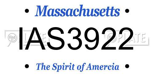 IAS3922 Massachusetts License Plate