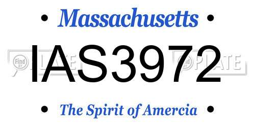 IAS3972 Massachusetts License Plate
