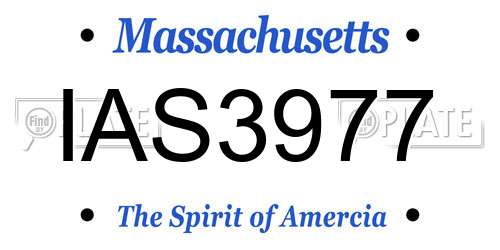 IAS3977 Massachusetts License Plate