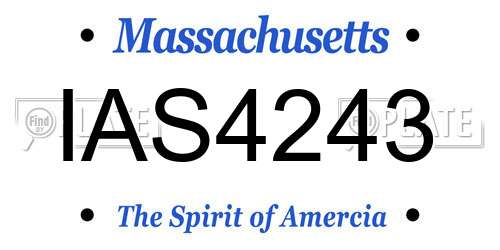 IAS4243 Massachusetts License Plate