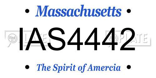IAS4442 Massachusetts License Plate