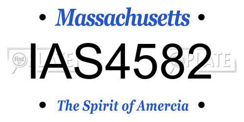 IAS4582 Massachusetts License Plate