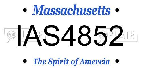 IAS4852 Massachusetts License Plate