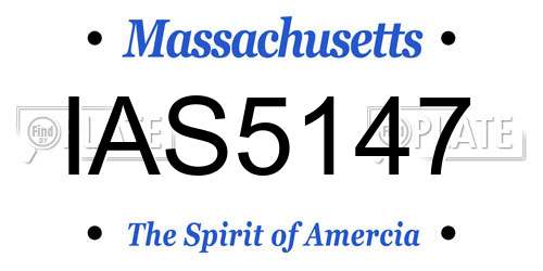 IAS5147 Massachusetts License Plate