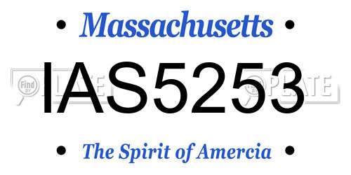 IAS5253 Massachusetts License Plate