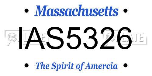 IAS5326 Massachusetts License Plate
