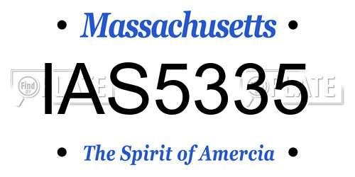 IAS5335 Massachusetts License Plate