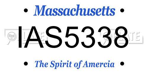 IAS5338 Massachusetts License Plate