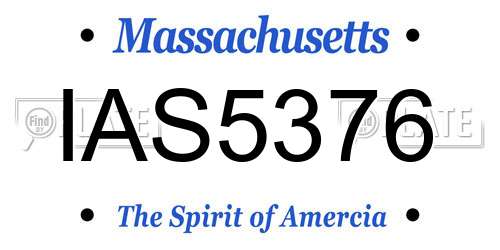 IAS5376 Massachusetts License Plate