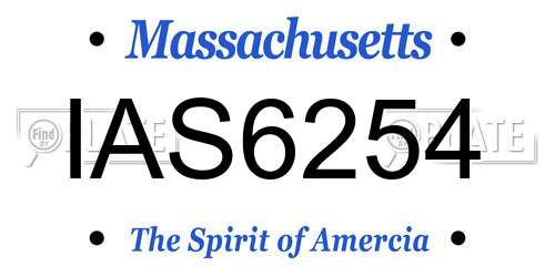 IAS6254 Massachusetts License Plate