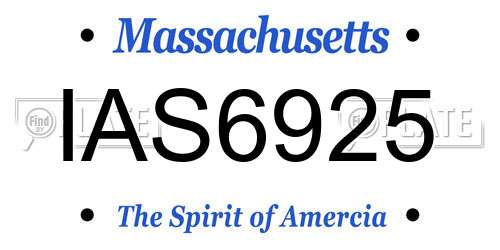 IAS6925 Massachusetts License Plate