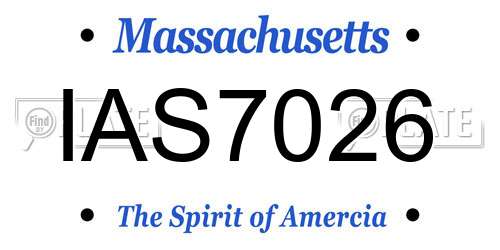IAS7026 Massachusetts License Plate