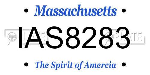 IAS8283 Massachusetts License Plate