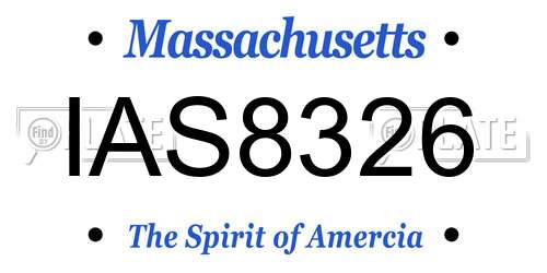 IAS8326 Massachusetts License Plate