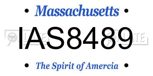 IAS8489 Massachusetts License Plate