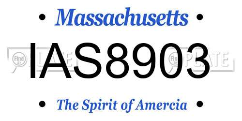 IAS8903 Massachusetts License Plate