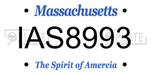 IAS8993 Massachusetts License Plate