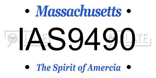 IAS9490 Massachusetts License Plate