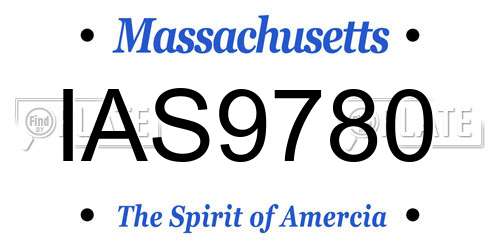 IAS9780 Massachusetts License Plate
