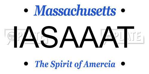 IASAAAT Massachusetts License Plate