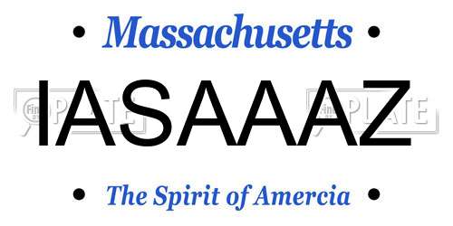IASAAAZ Massachusetts License Plate