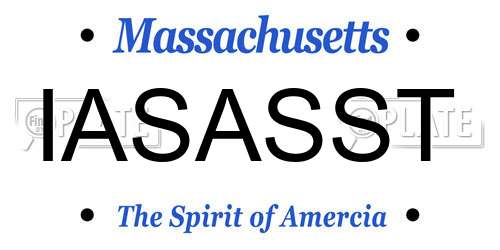 IASASST Massachusetts License Plate