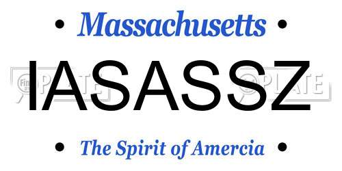 IASASSZ Massachusetts License Plate