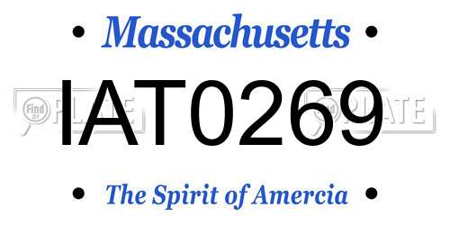 IAT0269 Massachusetts License Plate