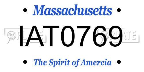 IAT0769 Massachusetts License Plate