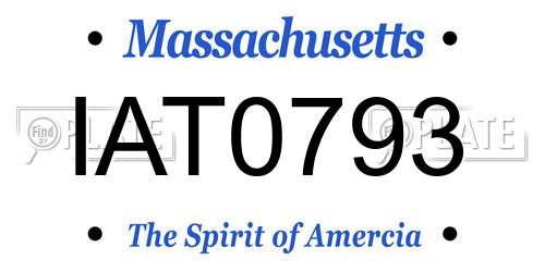 IAT0793 Massachusetts License Plate