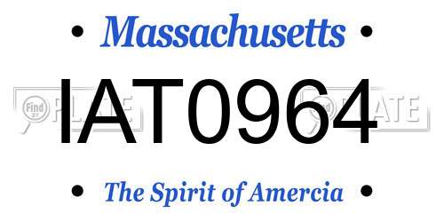 IAT0964 Massachusetts License Plate
