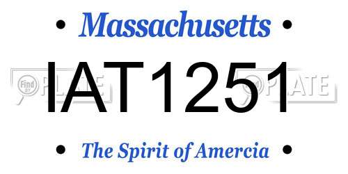 IAT1251 Massachusetts License Plate