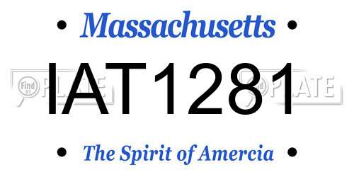 IAT1281 Massachusetts License Plate