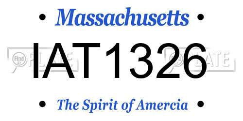 IAT1326 Massachusetts License Plate