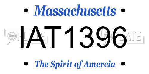 IAT1396 Massachusetts License Plate