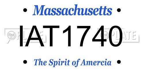 IAT1740 Massachusetts License Plate