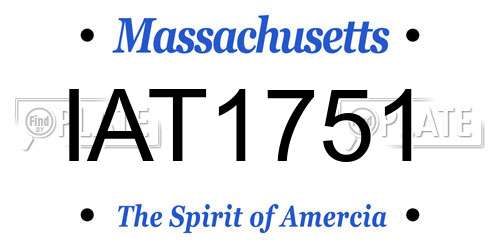 IAT1751 Massachusetts License Plate