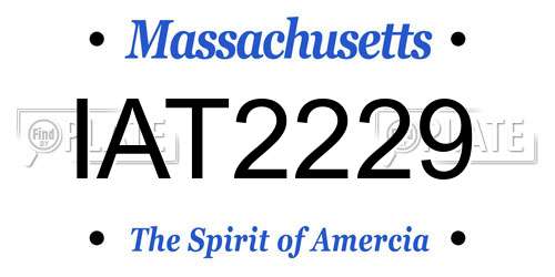 IAT2229 Massachusetts License Plate