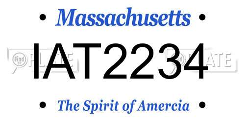 IAT2234 Massachusetts License Plate