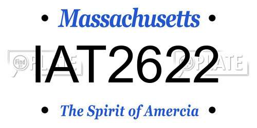IAT2622 Massachusetts License Plate