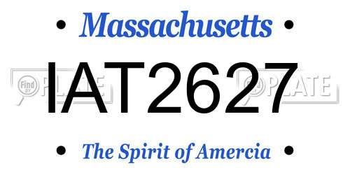 IAT2627 Massachusetts License Plate