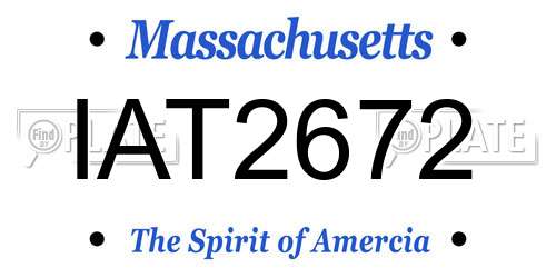 IAT2672 Massachusetts License Plate
