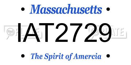 IAT2729 Massachusetts License Plate